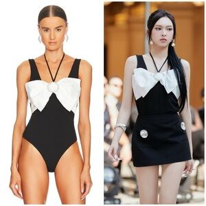 NBD Cella Bodysuit in Black & Ivory Size XS
